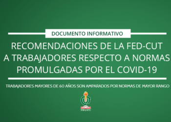 Recomendaciones de la FED-CUT a trabajadores de EsSalud respecto a normas promulgadas por Covid-19